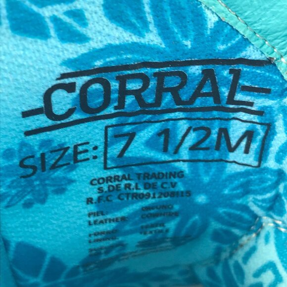 Corral Prickly Pear Cactus Womens Brown Leather Western Boots 7.5 M W5003 - Picture 8 of 13